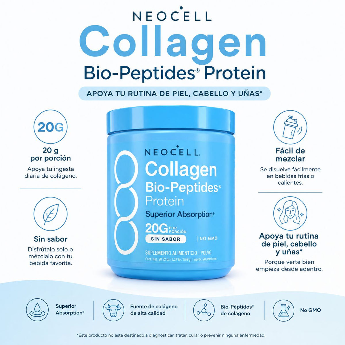 NeoCell Colágeno Bio-Péptidos en Polvo 567 g