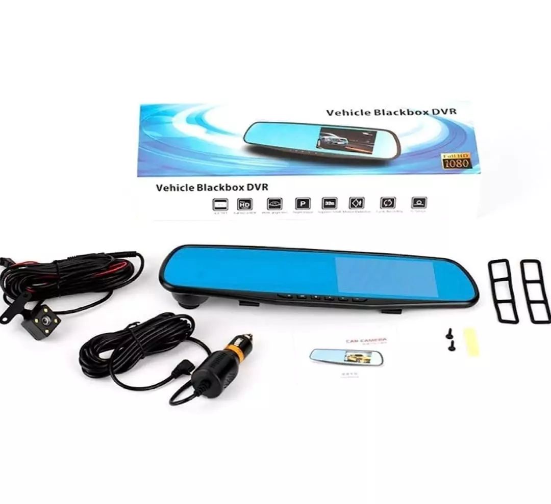 Espejo Retrovisor con Cámara DVR para Auto + Cámara Trasera