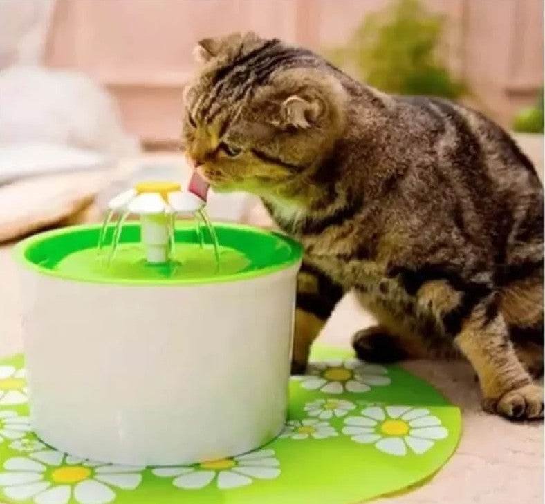 Fuente de agua automática para mascotas- bebedero tipo flor