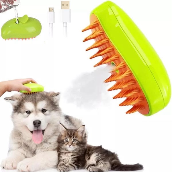 Cepillo a vapor 3 en 1 para perros y gatos