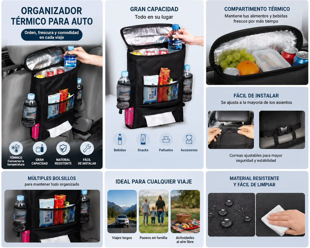 🚗 Organizador Térmico para Auto – Orden y comodidad en cada viaje