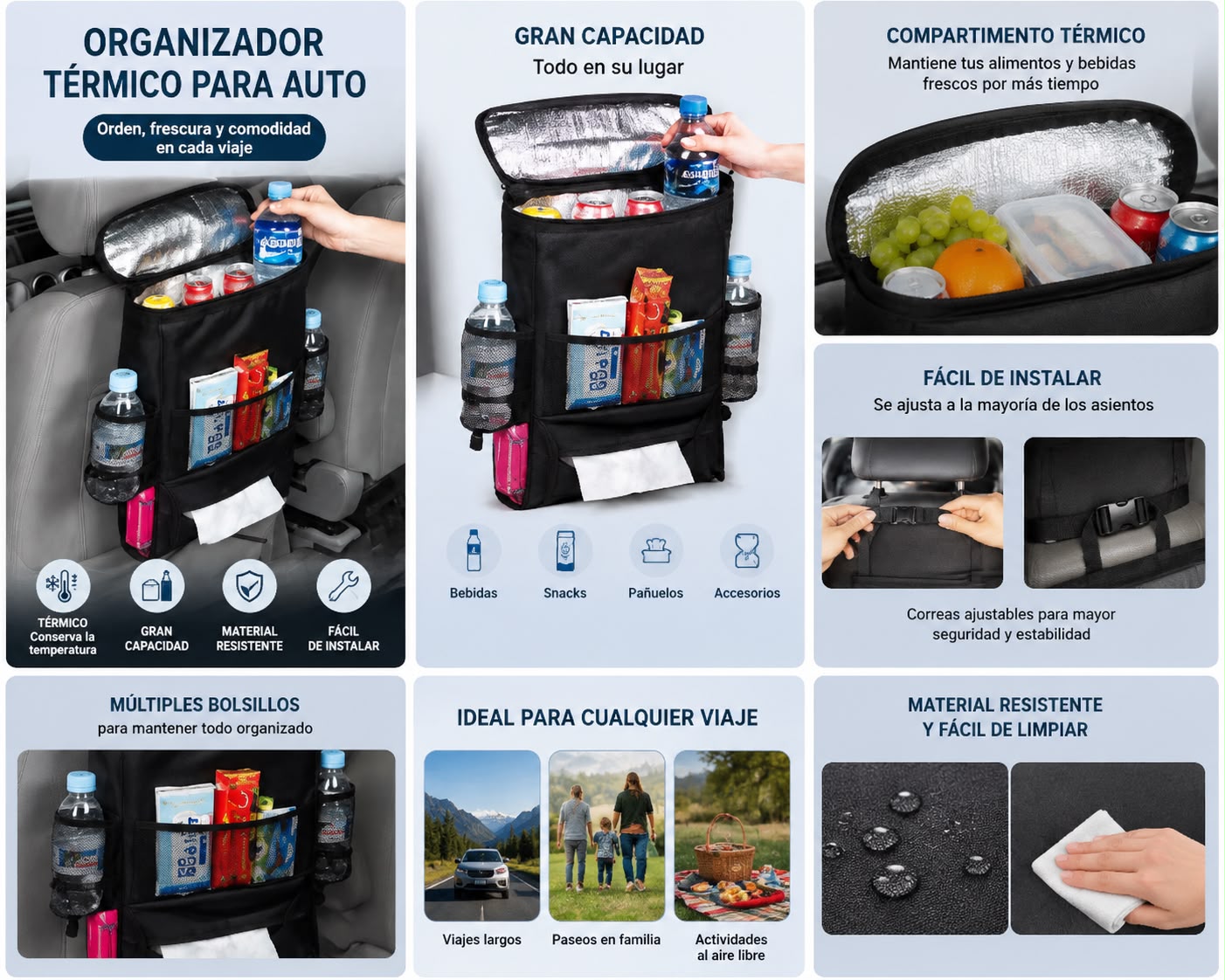 🚗 Organizador Térmico para Auto – Orden y comodidad en cada viaje