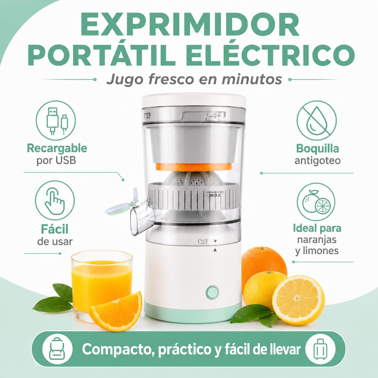 Exprimidor Eléctrico Inalámbrico para Cítricos