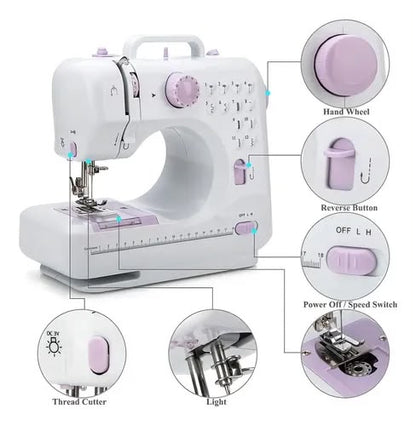 Máquina de Coser Portátil Profesional | Compacta + Pedal + Accesorios